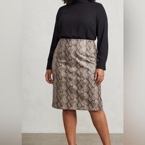 Mark Alan New York Vegan Leather Snake Print Midi Skirt